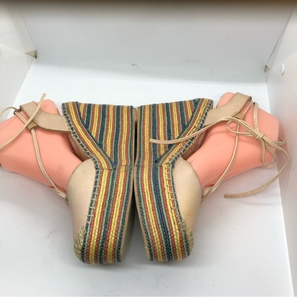 Jeffrey Campbell Womens Sz 8‎ Leather Espadrille Platform Wedge Shoe Ankle Strap - Picture 5 of 16
